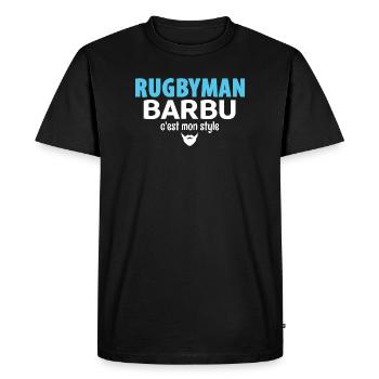 RUGBYMAN BARBU - Style de Rugby Authentique - T-shirt Premium bio Homme - noir - Devant - Nico (187cm)