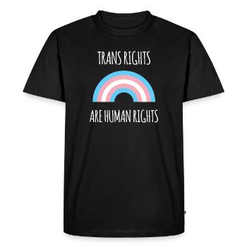 Mois de la fierté - Trans Rights Art Human Rights - T-shirt Premium bio Homme - noir - Devant - Nico (187cm)