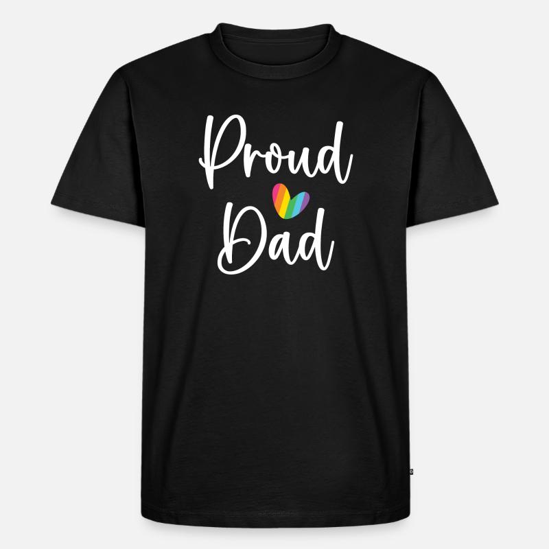 Stolzer Papa - Männer Premium Bio T-Shirt - Schwarz