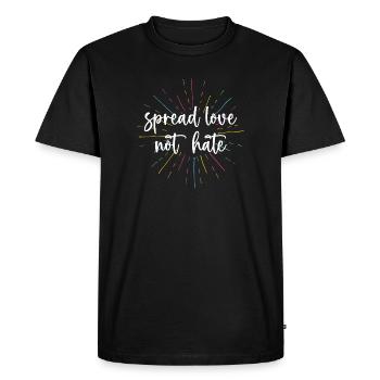 Pride Month - Spread Love Not Hate - Men's Premium Organic T-Shirt - black - Front - Nico (187cm)
