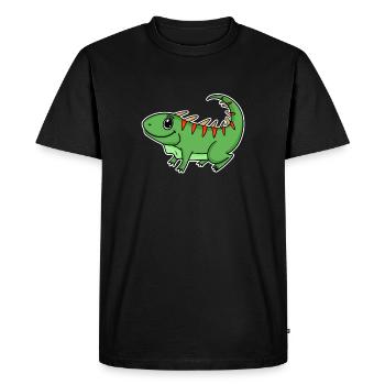 Reptiles verts iguanes - T-shirt Premium bio Homme - noir - Devant - Nico (187cm)