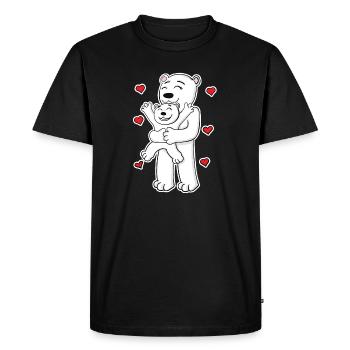 Famille d’ours polaires - Ours polaire avec bébé - T-shirt Premium bio Homme - noir - Devant - Nico (187cm)