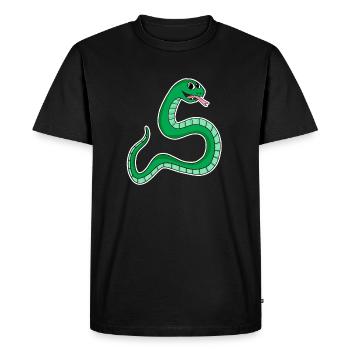 Serpent - Serpent vert - T-shirt Premium bio Homme - noir - Devant - Nico (187cm)