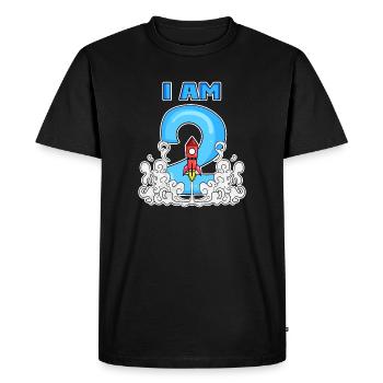 2 Birthday Boy Astronaut Rocket - deux ans - T-shirt Premium bio Homme - noir - Devant - Nico (187cm)