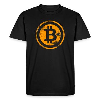 Vintage Bitcoin Logo BTC VINTAGE - T-shirt Premium bio Homme - noir - Devant - Nico (187cm)
