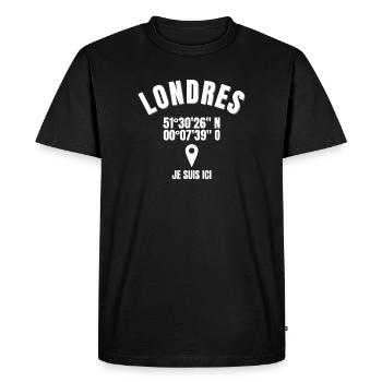 Londres, Angleterre, je suis Anglais - T-shirt Premium bio Homme - noir - Devant - Nico (187cm)