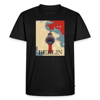 Fernsehturm Berlin The Place to be - T-shirt Premium bio Homme - noir - Devant - Nico (187cm)