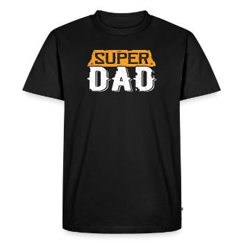 Faute de frappe de Super Papa Vintage Hero - T-shirt Premium bio Homme - noir - Devant - Nico (187cm)