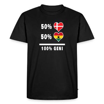 Ghana and Denmark 100% genius flag - Men's Premium Organic T-Shirt - black - Front - Nico (187cm)