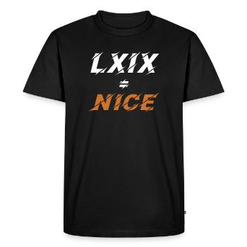 69=Nice en chiffres romains - T-shirt Premium bio Homme - noir - Devant - Nico (187cm)