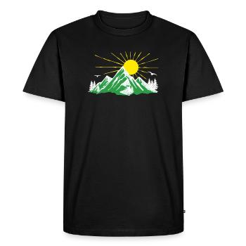 Mountains, Nature, Hiking, Nature lovers, Glaciers - Men's Premium Organic T-Shirt - black - Front - Nico (187cm)