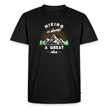 Glacier Mountains Hiking Statement Wanderer Nature - Men's Premium Organic T-Shirt - black - Front - Nico (187cm)
