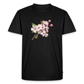 Cerisiers en fleurs pastel - T-shirt Premium bio Homme - noir - Devant - Nico (187cm)