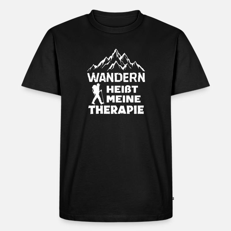 Wandern Bergsteigen Statement Wanderung Wanderer - Männer Premium Bio T-Shirt - Schwarz