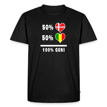 Mali et Danemark 100% drapeau de génie - T-shirt Premium bio Homme - noir - Devant - Nico (187cm)