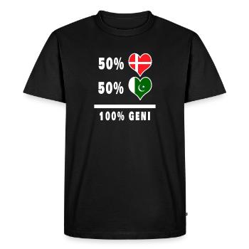 Pakistan et Danemark 100% drapeau de génie - T-shirt Premium bio Homme - noir - Devant - Nico (187cm)