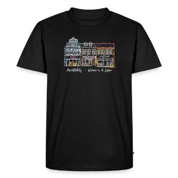 Werne, enfilade emblématique de maisons sur le marché, quartier d’Unna - T-shirt Premium bio Homme - noir - Devant - Nico (187cm)