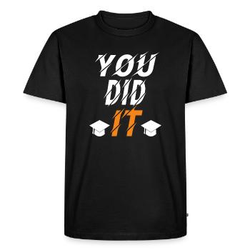 Vous l’avez fait graduation cool design - T-shirt Premium bio Homme - noir - Devant - Nico (187cm)