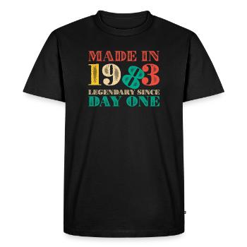 Made in 1993 : Légendaire depuis le premier jour - T-shirt Premium bio Homme - noir - Devant - Nico (187cm)