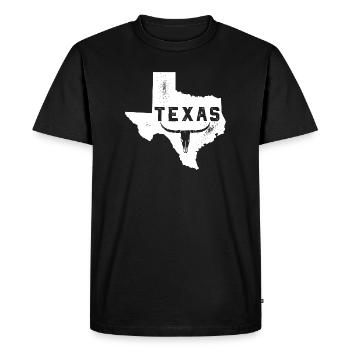 Texas Crâne Longhorn Vintage - T-shirt Premium bio Homme - noir - Devant - Nico (187cm)