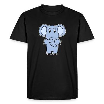 Mignon petit éléphant - T-shirt Premium bio Homme - noir - Devant - Nico (187cm)