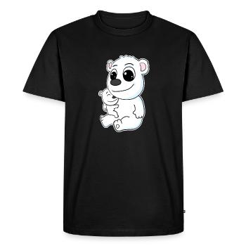 Famille d’ours polaires - Ours polaire avec bébé - Motif d’ours polaire - T-shirt Premium bio Homme - noir - Devant - Nico (187cm)
