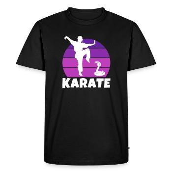 karaté, karatéka, karaté sport - T-shirt Premium bio Homme - noir - Devant - Nico (187cm)