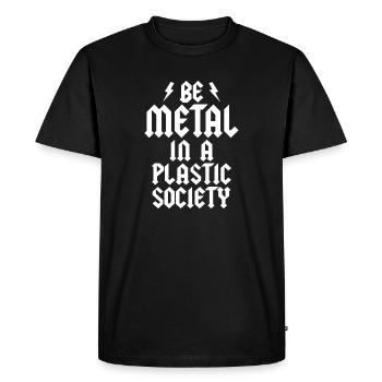 Be Metal In A Plastic Society Fourchette frite Métal - T-shirt Premium bio Homme - noir - Devant - Nico (187cm)