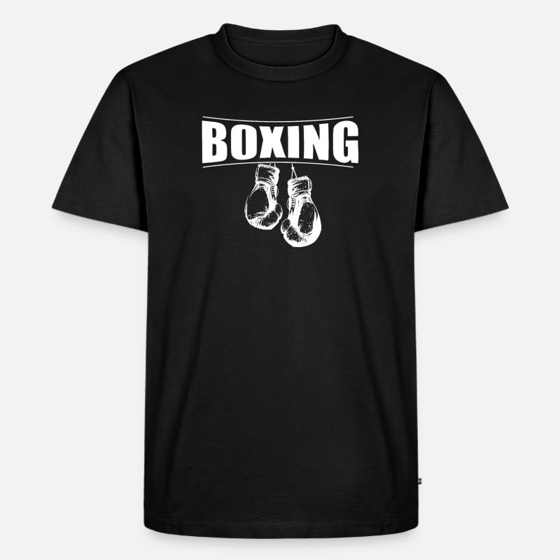 boxing mit handschuhe - Männer Premium Bio T-Shirt - Schwarz