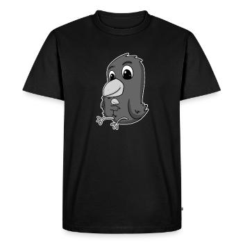 Famille Corbeau - Corbeau avec bébé - Motif Corbeau - T-shirt Premium bio Homme - noir - Devant - Nico (187cm)