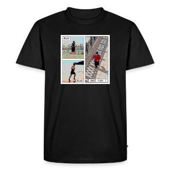 The pleasure of running - Men's Premium Organic T-Shirt - black - Front - Nico (187cm)
