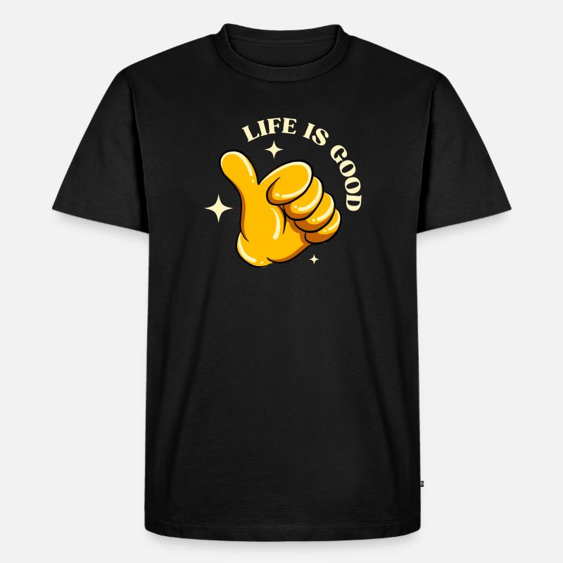 Das Leben ist schön - Männer Premium Bio T-Shirt - Schwarz