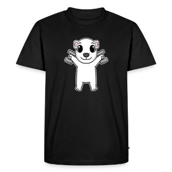 Polar Bear Dumbbell Training Strength Training Fitness - T-shirt Premium bio Homme - noir - Devant - Nico (187cm)