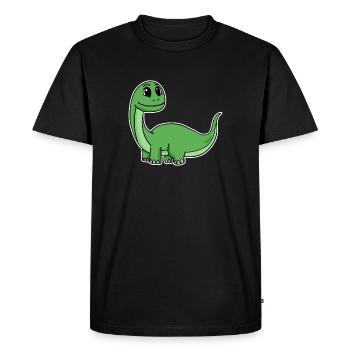 Petit dinosaure vert mignon - T-shirt Premium bio Homme - noir - Devant - Nico (187cm)