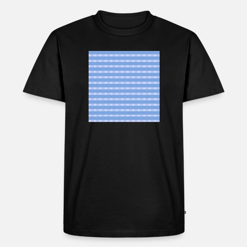 karierte muster, Leinenstoffmuster Gitteroptik - Männer Premium Bio T-Shirt - Schwarz