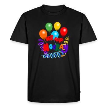 Hip hip hurrah garlands and balloons - Men's Premium Organic T-Shirt - black - Front - Nico (187cm)