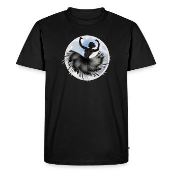 Danseur de ballet dansant dans les nuages avec un plumage - T-shirt Premium bio Homme - noir - Devant - Nico (187cm)