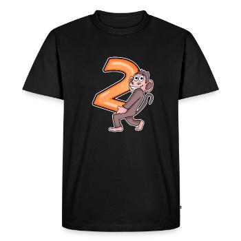 2 birthday 2 years old with animal motif - two - Men's Premium Organic T-Shirt - black - Front - Nico (187cm)