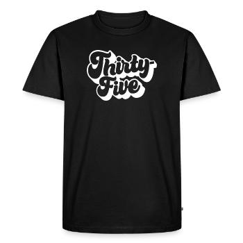 Thirty-five 35th Birthday Men Women 35 Years Old - Men's Premium Organic T-Shirt - black - Front - Nico (187cm)