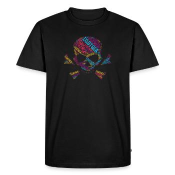 LGBTQIA+ T Shirt Skull Word Cloud LGBT Gay Pride - Men's Premium Organic T-Shirt - black - Front - Nico (187cm)