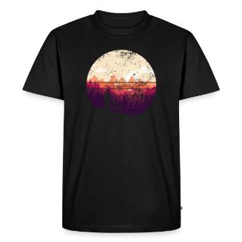 Sunset Ridge Bike Silhouette - Men's Premium Organic T-Shirt - black - Front - Nico (187cm)