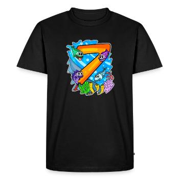 7 ans 7 ans avec motif animal - sept - T-shirt Premium bio Homme - noir - Devant - Nico (187cm)