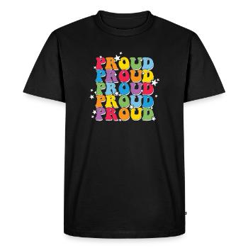 LGBT, rainbow, Pride month - Men's Premium Organic T-Shirt - black - Front - Nico (187cm)