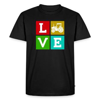 Tractor Country Life Saying Commercial Vehicle Farmer - Men's Premium Organic T-Shirt - black - Front - Nico (187cm)