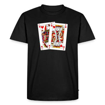 Reine et Roi de Cœur - T-shirt Premium bio Homme - noir - Devant - Nico (187cm)