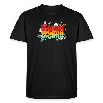 Mom, Mama, Mama Groovy - Men's Premium Organic T-Shirt - black - Front - Nico (187cm)