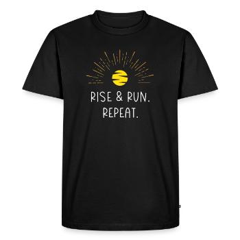 Levez-vous et courez. Répéter. - T-shirt Premium bio Homme - noir - Devant - Nico (187cm)
