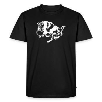 Border Collie "Black Edition" - Men's Premium Organic T-Shirt - black - Front - Nico (187cm)