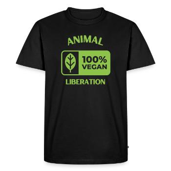 Animal Liberation, végétalien - T-shirt Premium bio Homme - noir - Devant - Nico (187cm)