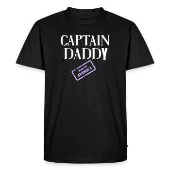 Captain Daddy fabriqué en Amérique - T-shirt Premium bio Homme - noir - Devant - Nico (187cm)